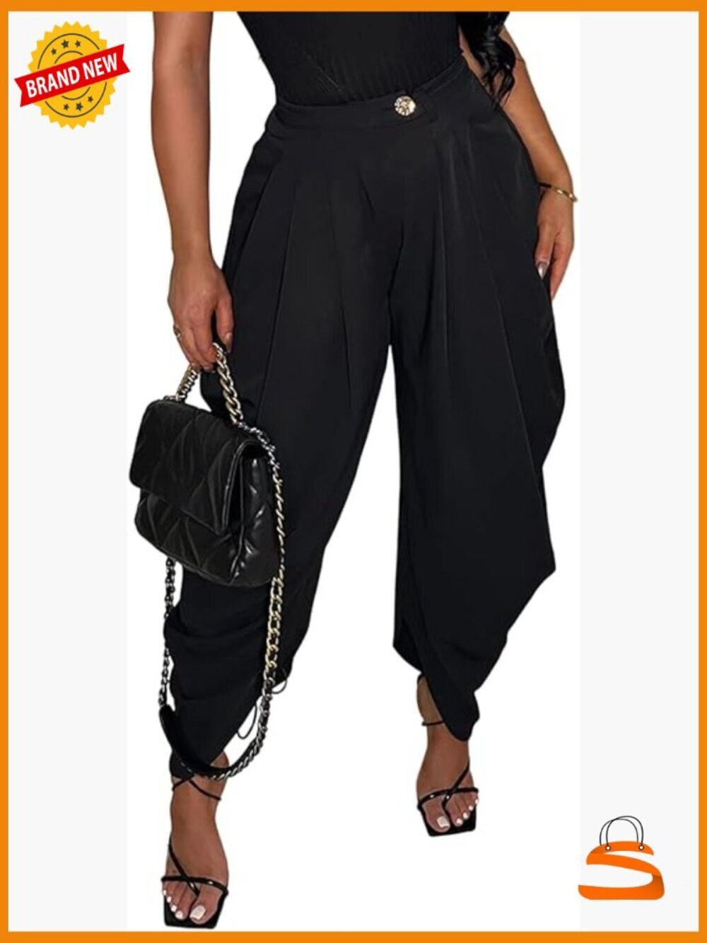 Pleated Dress Pants High Waisted Baggy Wide Leg Palazzo Slacks Trousers
